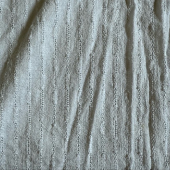 WHITE LONG SLEEVE BUTTON DOWN TOP AND SHORTS TWO PIECE LOUNGE SET / SWIM COVERUP - Picture 9 of 12